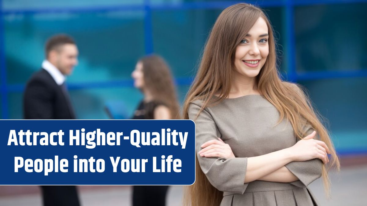 Smiling businesswoman with blurred workmates background.