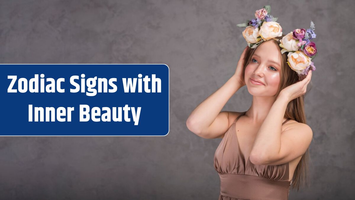 Young smiling romantic lady in dress with beautiful flower wreath.